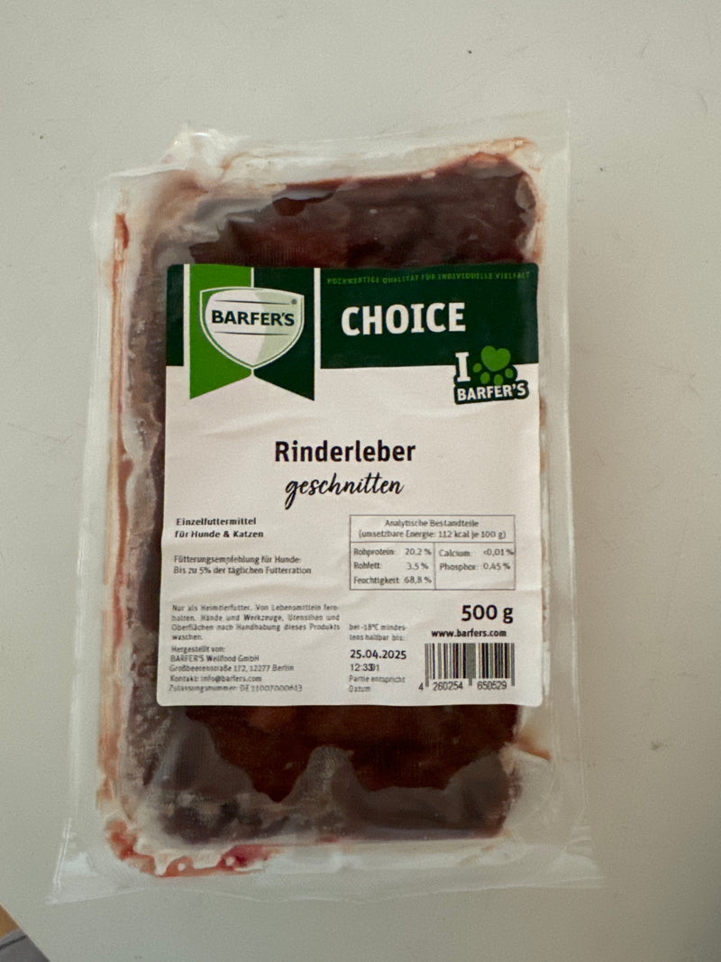 Rinderleber geschnitten
