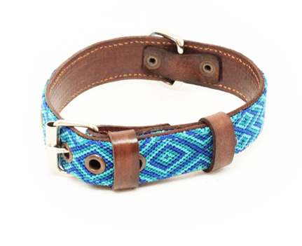 Boho Leder Halsband Blau