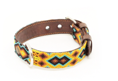 Boho Leder Halsband yellow