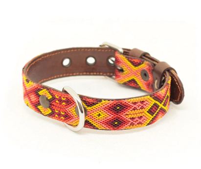 Boho Leder Halsband orange