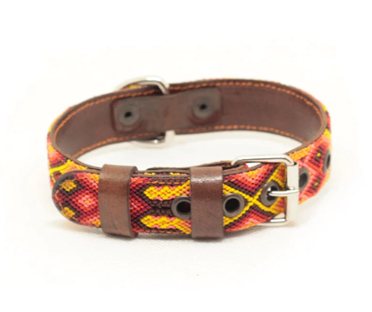 Boho Leder Halsband orange