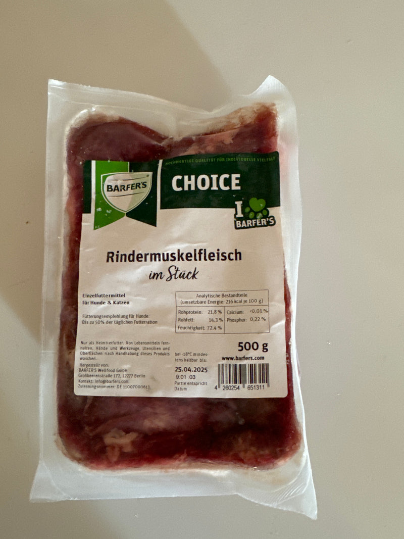 Rindermuskelfleisch im Stück