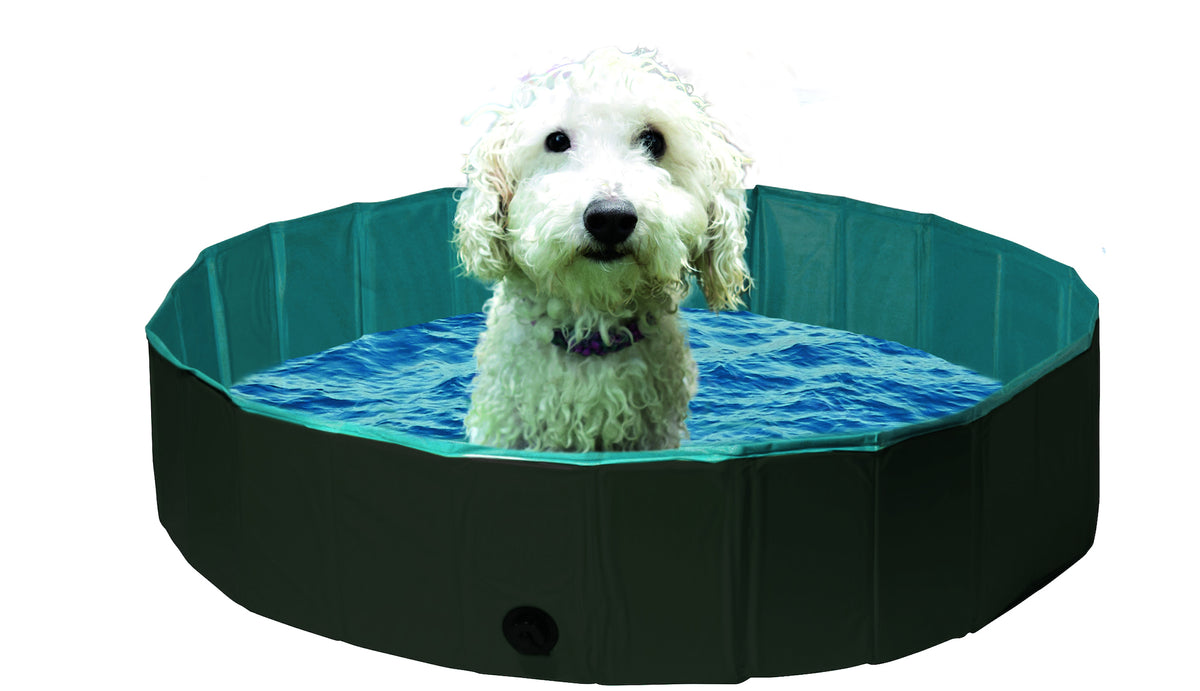 Hundepool Splash rund dunkelgrau / blau