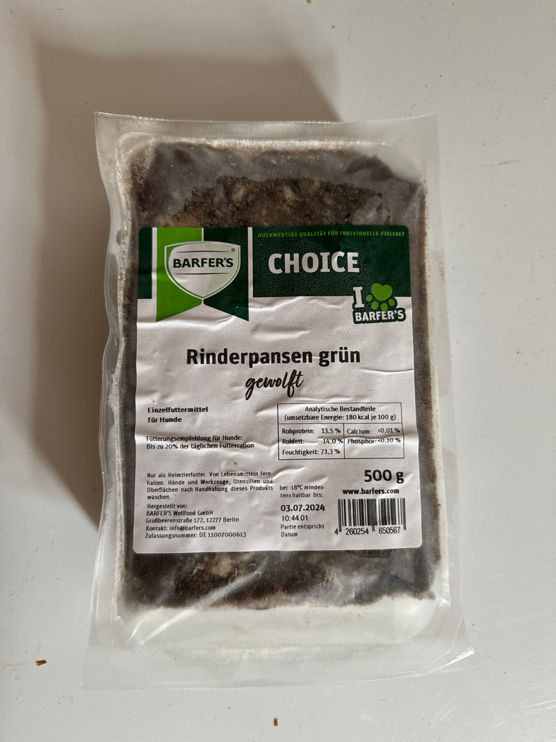 Rinderpansen grün gewolft, 500gr