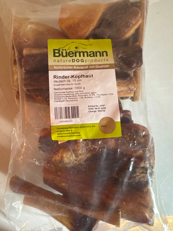 Rinderkopfhaut 15 cm B 15 cm - 1kg