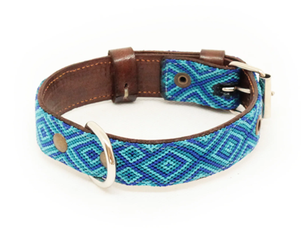 Boho Leder Halsband Blau