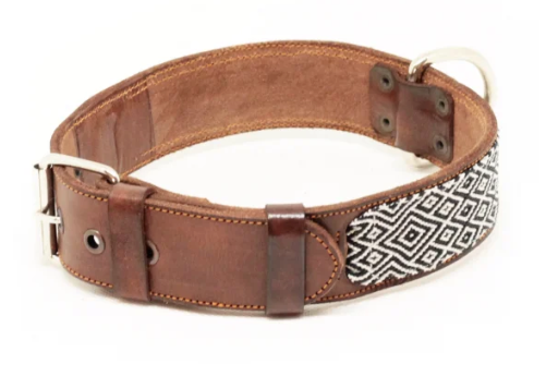 Boho Leder Halsband Black & White