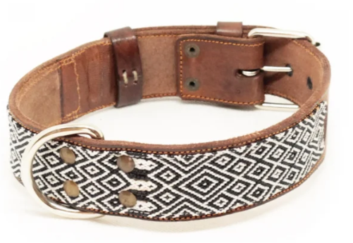 Boho Leder Halsband Black & White
