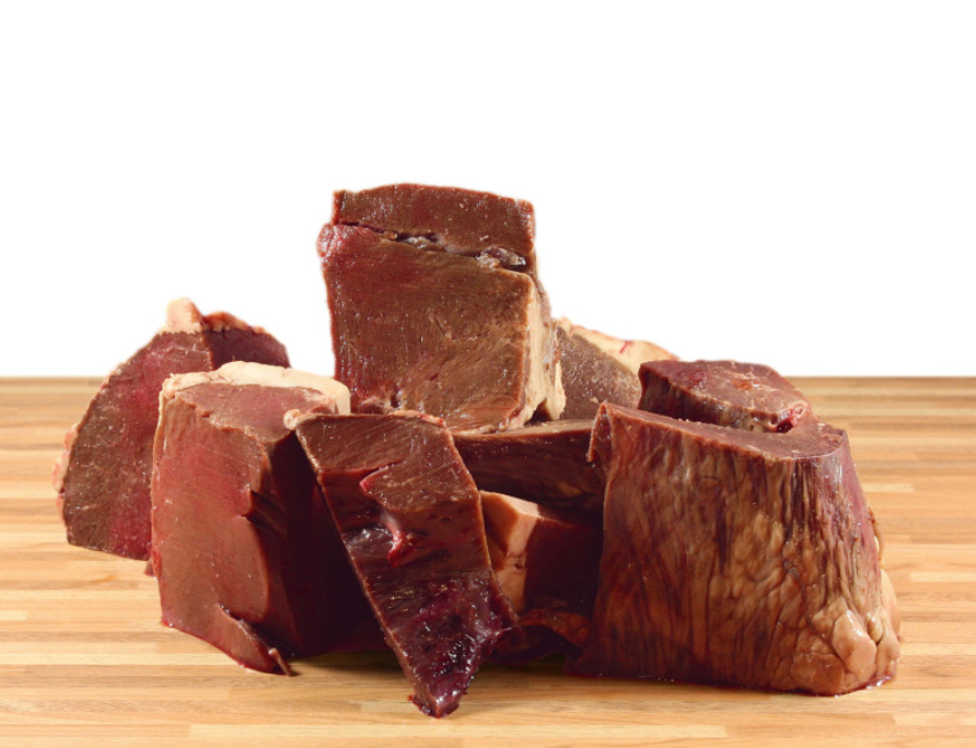 Rinderherz in großen Stücken