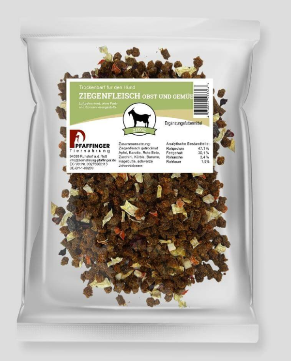 Trockenbarf - Ziege mit Obst und Gemüse