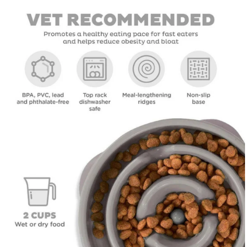 Anti Schling Napf drop grey