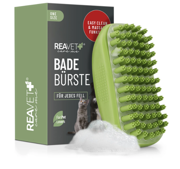 Fellfein Gummistriegel für Hunde grün