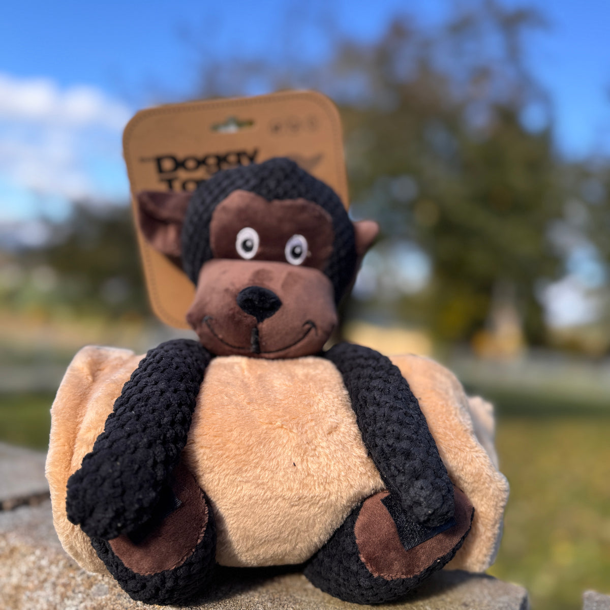 2 in 1 - Kuscheltier mit Kuscheltuch - Affe