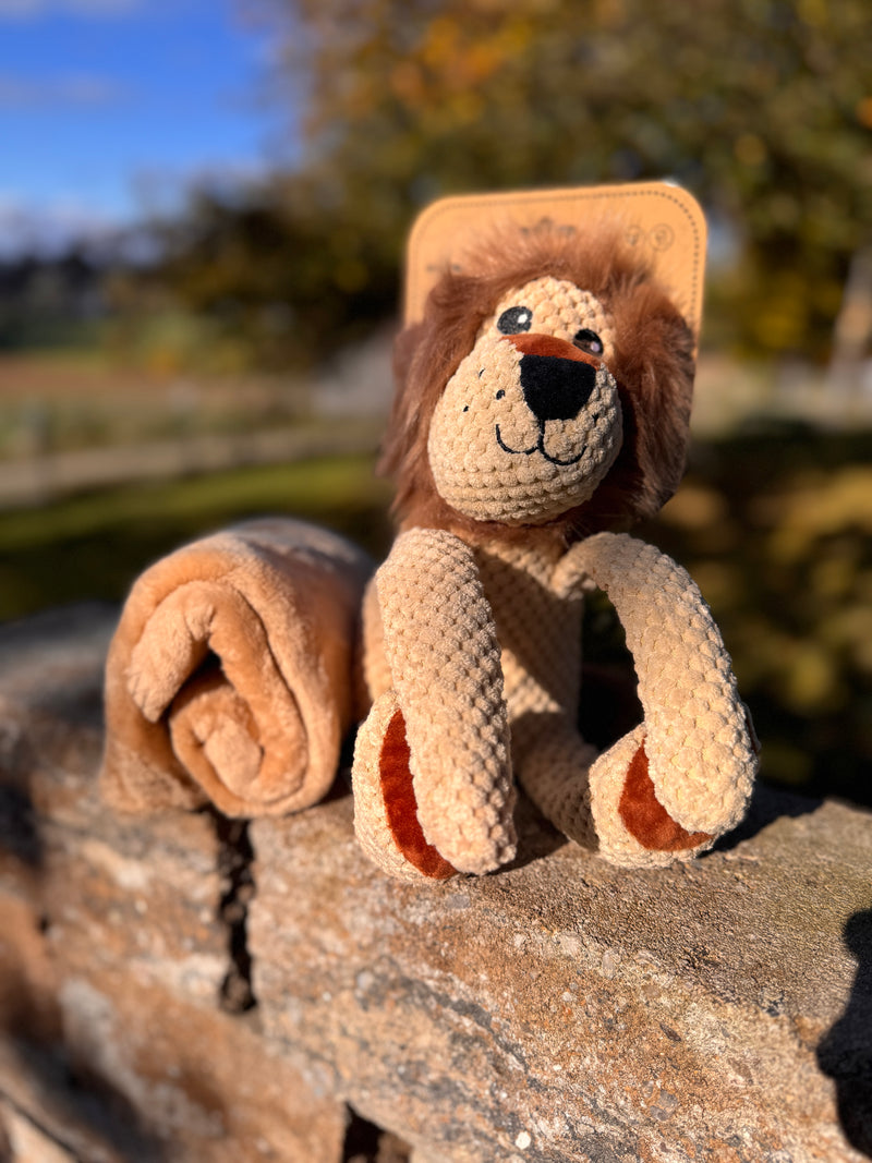 2 in 1 - Kuscheltier mit Kuscheltuch - Löwe