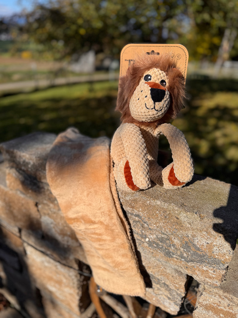 2 in 1 - Kuscheltier mit Kuscheltuch - Löwe